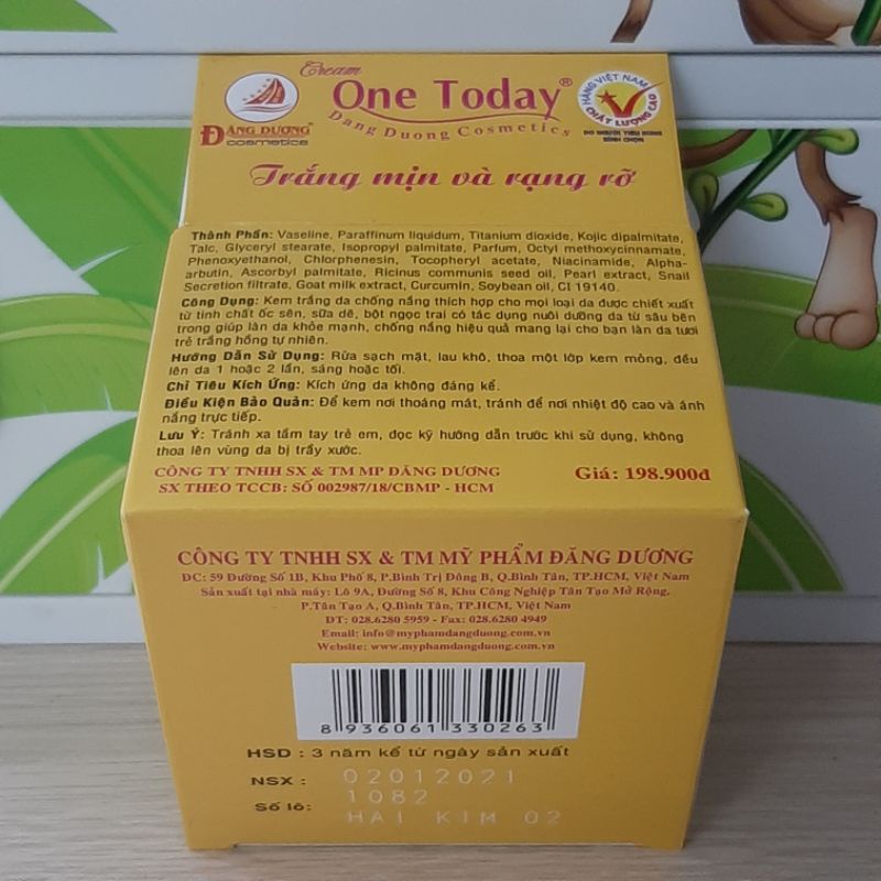 Sale 48% KEM TRẮNG DA CHỐNG NẮNG, DƯỠNG ẨM VIP 15G ONE TODAY Tem giá: 199.000đ