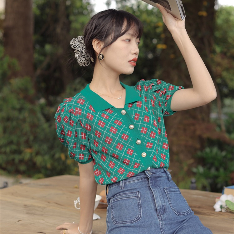 Áo Cardigan Dệt Kim Tay Ngắn Kẻ Sọc Kiểu Retro Hàn Quốc Xinh Xắn Cho Nữ | BigBuy360 - bigbuy360.vn