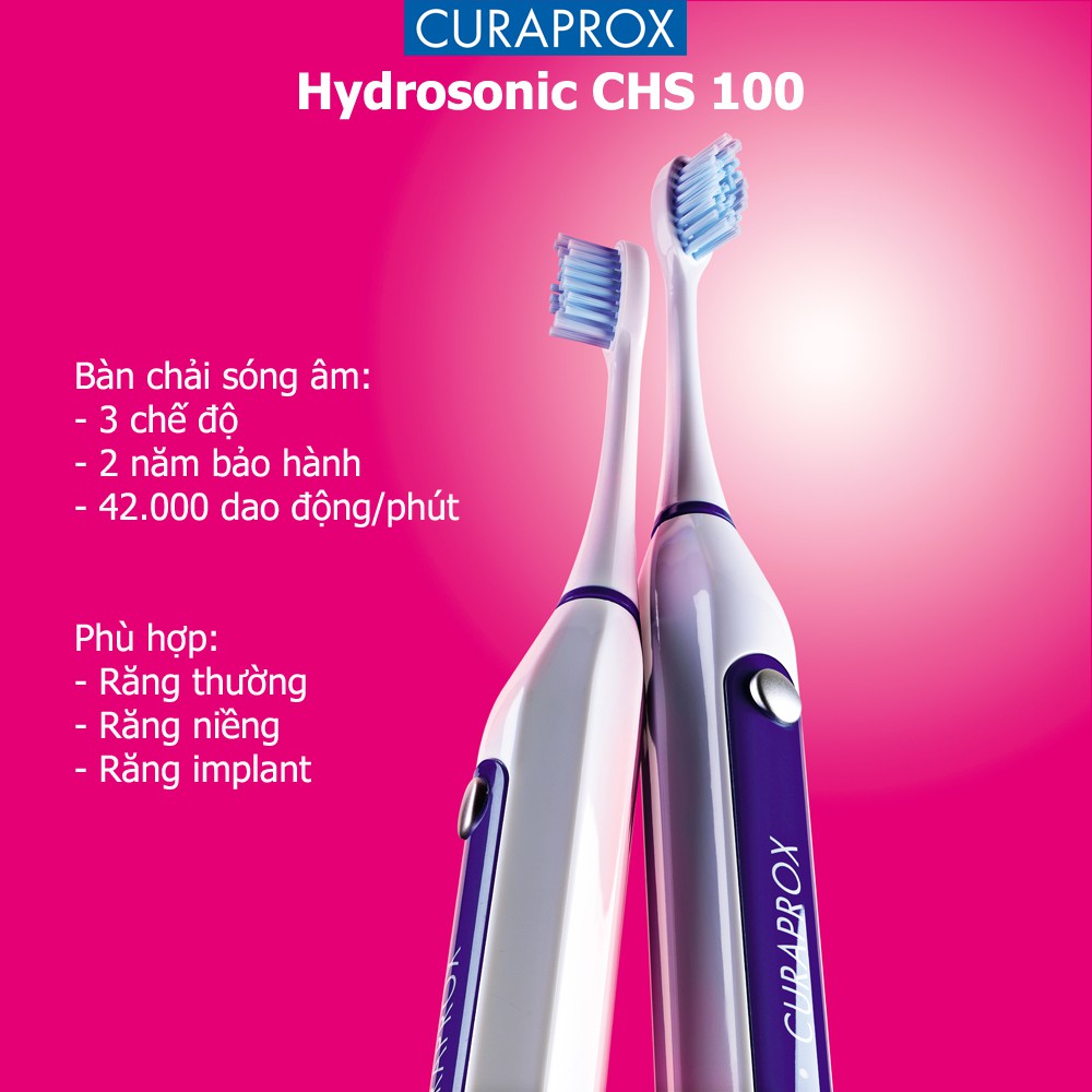 Bộ 2 đầu thay bàn chải điện sóng âm Curaprox Hydrosonic CHS 100