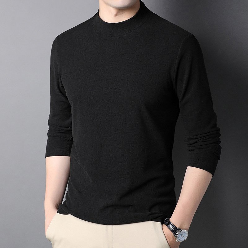 Áo giữ nhiệt áo thun nam dài tay cổ cao 5 phân giữ ấm, lót chất nỉ dày dặn -JUST MEN