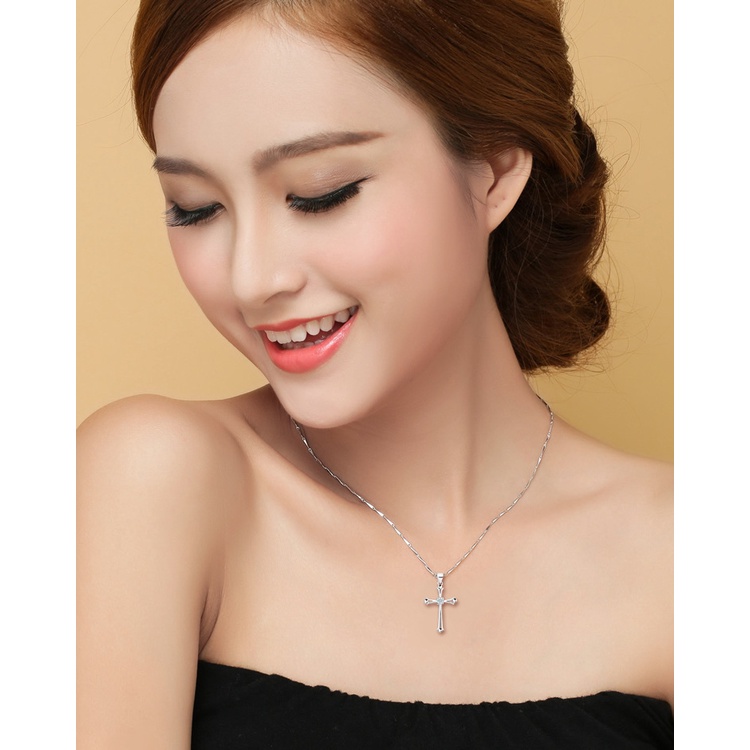 Mặt Dây Chuyền Mạ Bạc Mặt Thánh Giá MS412