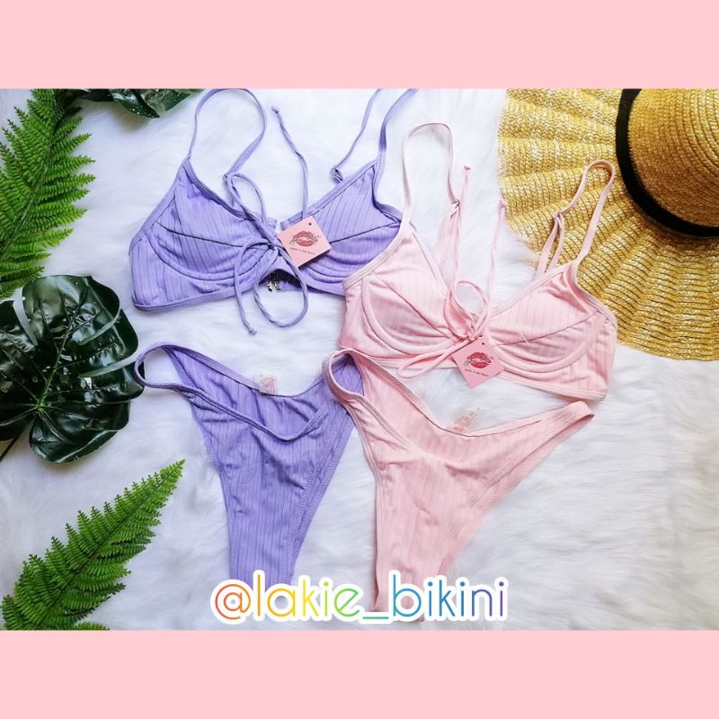 Bikini Gọng Dây Rút Ngực Siêu Sexy Tanning Brazillian Set