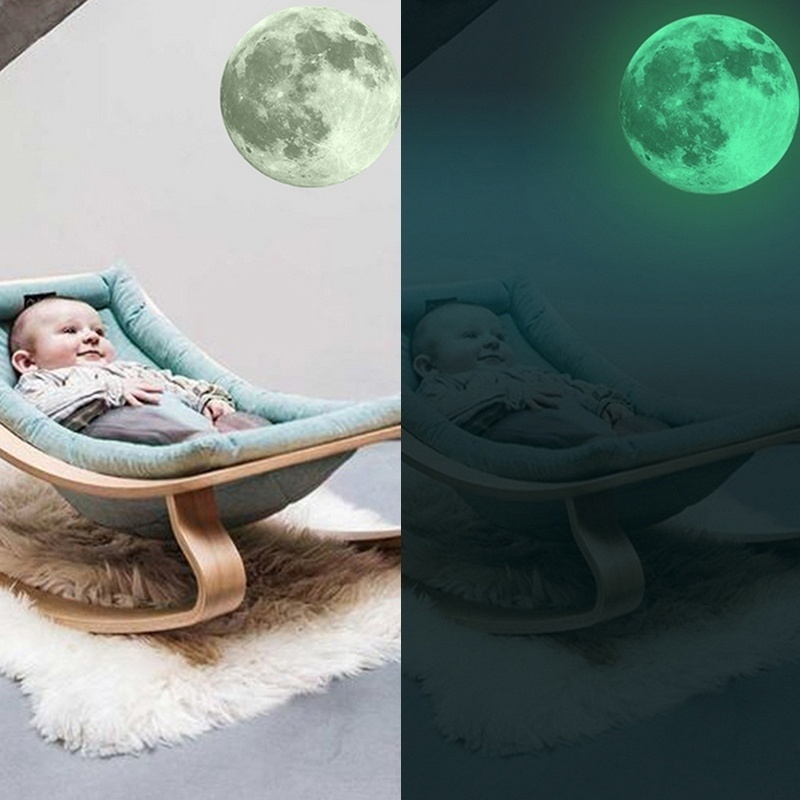 Miếng Dán Tường Hình Mặt Trăng Hiệu Ứng Dạ Quang