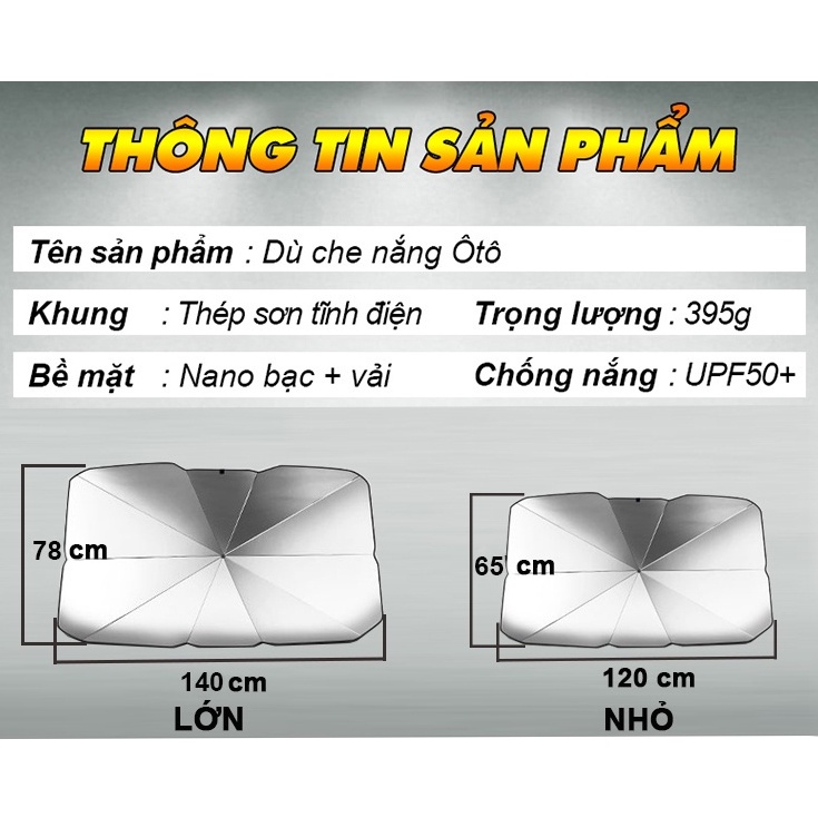 Ô Che Nắng Ô Tô – Dù Che Nắng Ô Tô Kính Lái – Chắn Nắng Kính Lái Cách Nhiệt Cao Cấp Dành Cho Xe Hơi