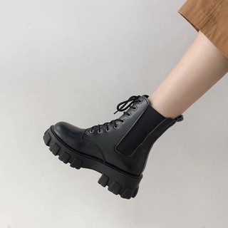Giày boot MÃ A1732 Đế chiến binh ngầu bôt ullzang basic co dãn mùa thu đông boots boost bốt