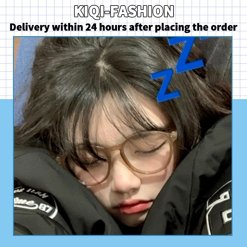 (KIQI-FASHION) COD Mắt Kính Gọng Tròn Chống Ánh Sáng Xanh Thời Trang Cho Nam Nữ