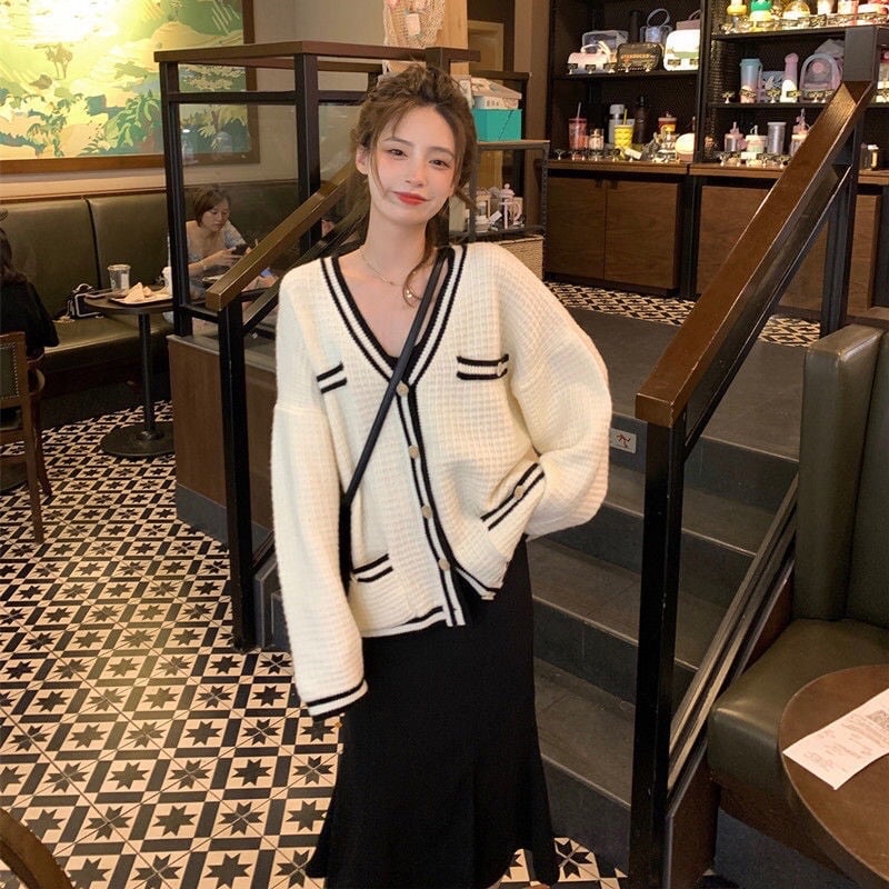 ÁO CARDIGAN LEN NỔI GÂN CÚC TIỂU THƯ