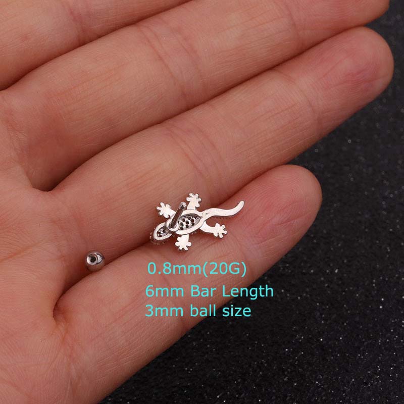 Khuyên Tai Bằng Thép Không Gỉ 6mm 20g Thiết Kế Đặc Sắc Sành Điệu