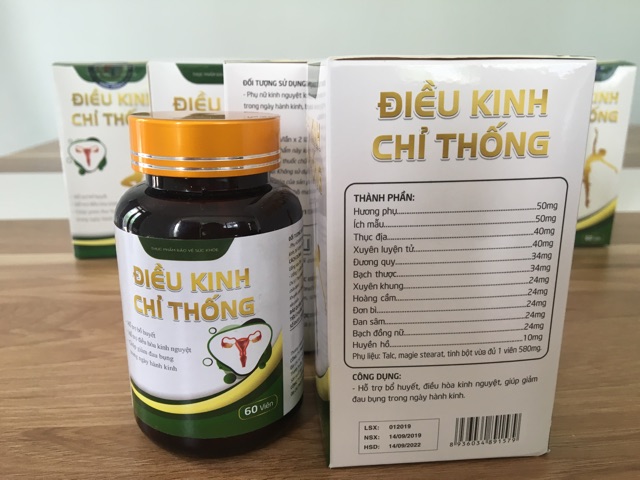 Điều kinh chỉ thống hộp 60 viên - Dứt đau bụng kinh, điều hòa kinh nguyệt | BigBuy360 - bigbuy360.vn