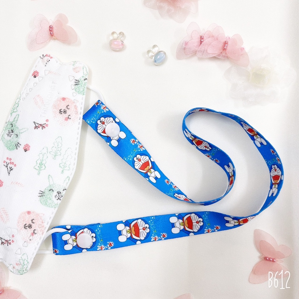 Dây đeo khẩu trang vải dệt siêu mềm mại in hình siêu cute tiện dụng cho bé gái và bé trai