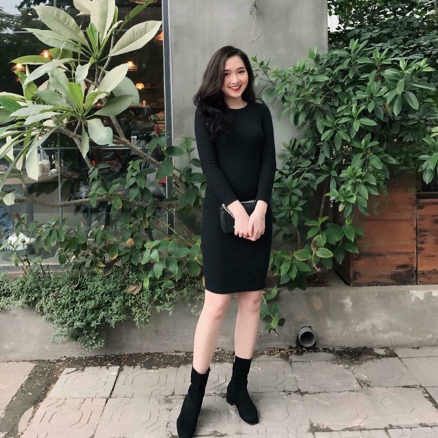 Váy len tăm body