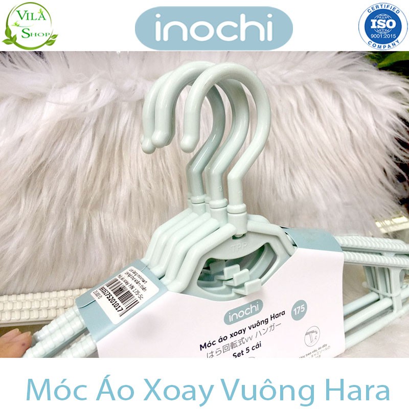 [ Set 5 ] Móc Treo Quần Áo Xoay Vuông Hara 175, Mắc Treo Quần Áo Nhựa Cao Cấp INOCHI Tiêu Chẩn Nhật