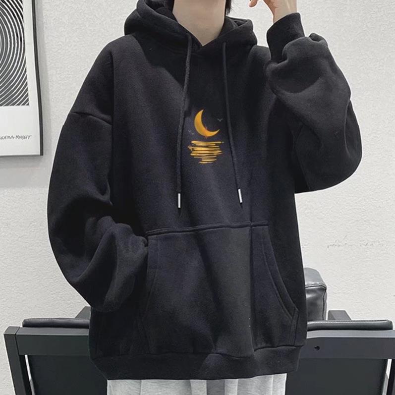 Áo Nỉ Hoodie Nam Nữ Form Rộng Unisex In Hình Mặt Trăng M2