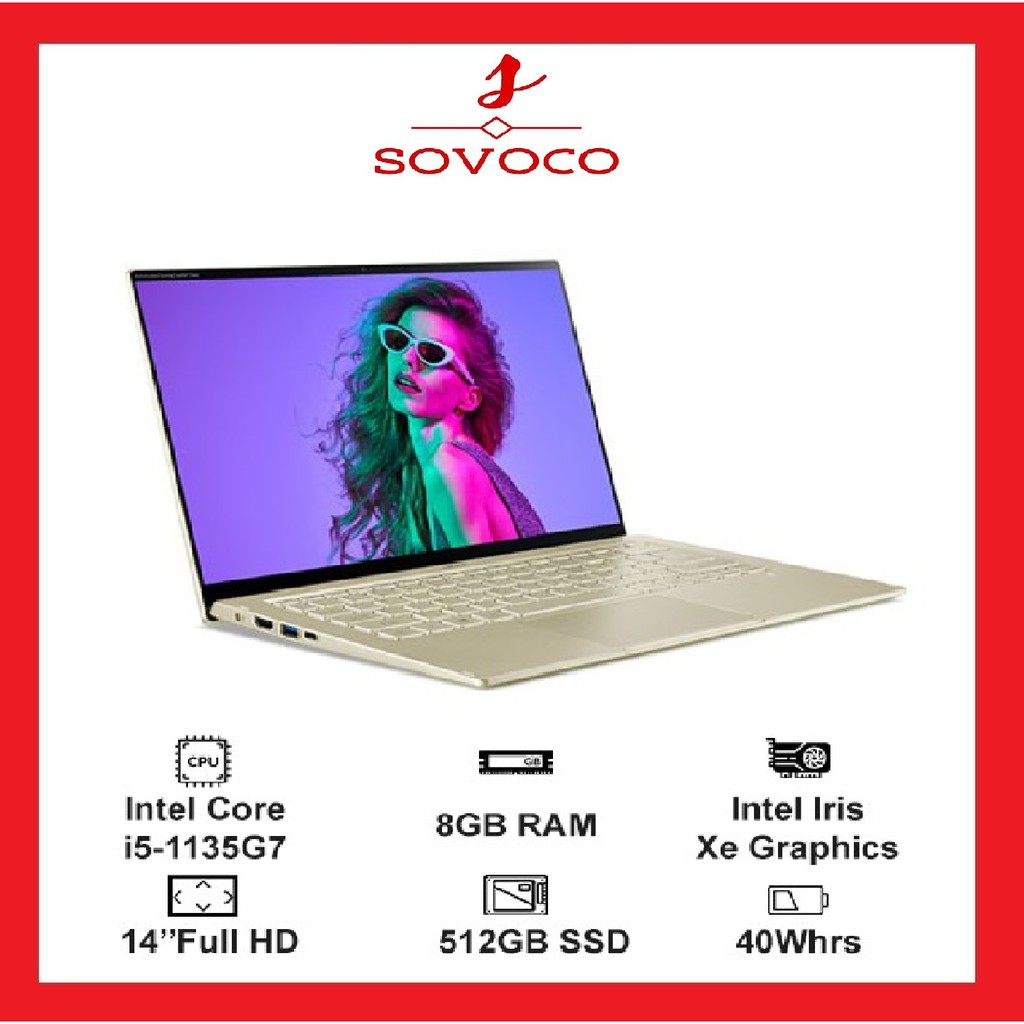 Laptop Acer Swift 5 SF514-55T-51NZ (NX.HX9SV.002) (i5 1135G7/8GB RAM/512GB SSD/14.0 inch FHD Touch/Win10/Vàng) (2020) | BigBuy360 - bigbuy360.vn
