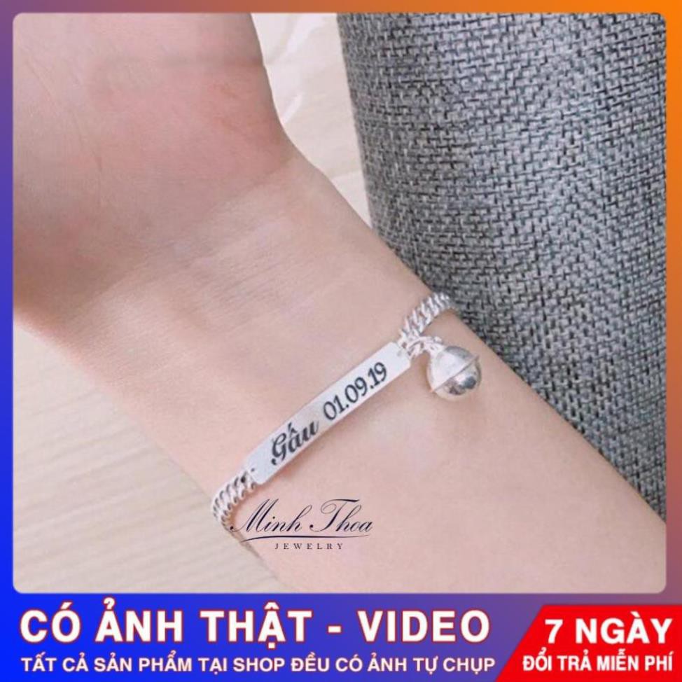 Lắc tay bạc khắc tên mẹ và bé, vòng tay bạc nam nữ vòng đôi ý nghĩa Tuấn Thoan JEWELRY