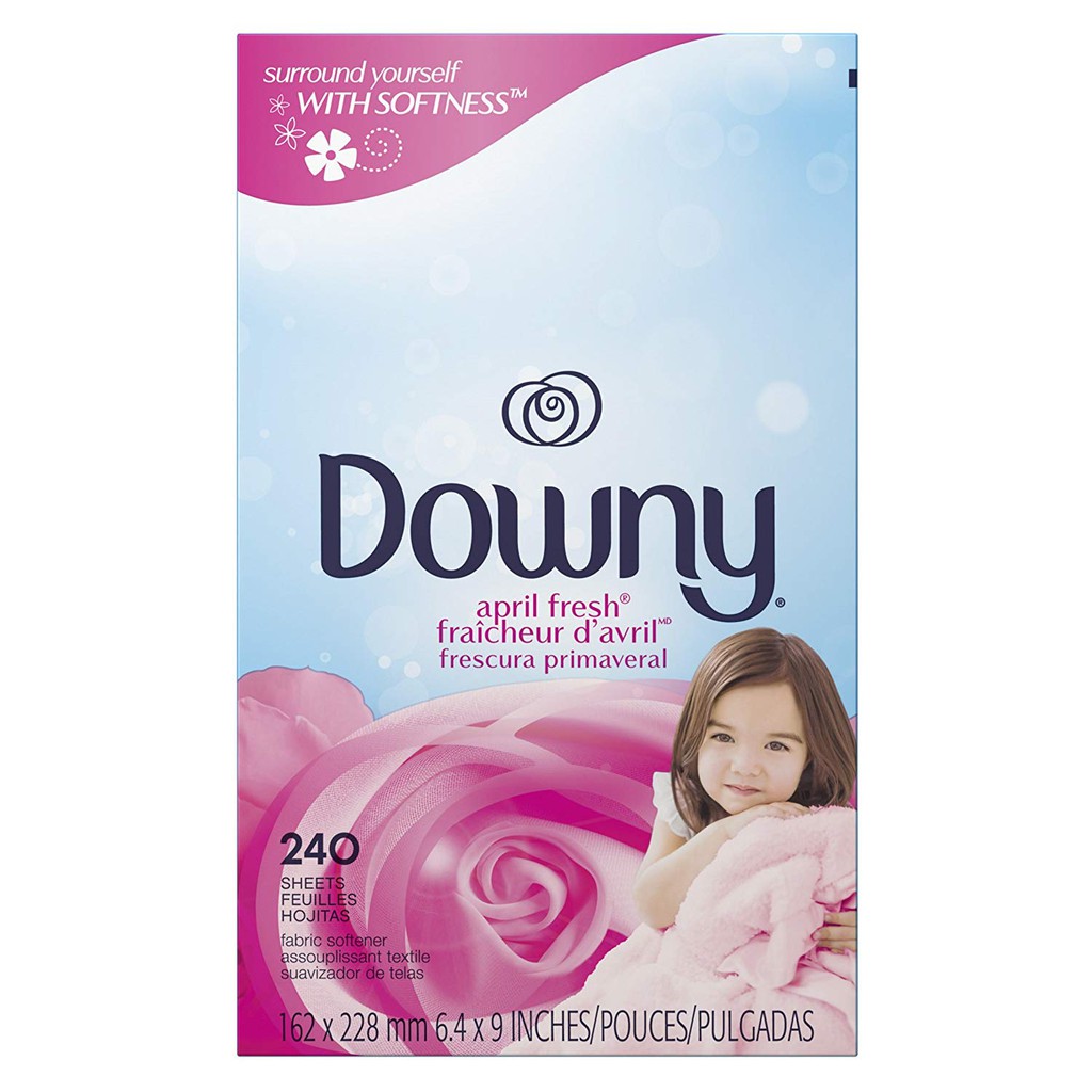 Hộp 240 tờ giấy sấy thơm khử mùi hôi và mềm vải Downy April Fresh Fabric Softener Dryer Sheets 240 count (Mỹ)
