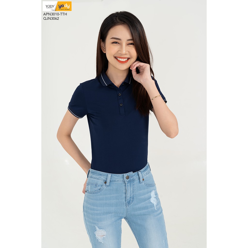 Áo phông polo nữ chất Pima YODY thanh lịch, Áo thun polo nữ kiểu dáng basic, siêu mềm mịn, thoáng mát - APN3010 | BigBuy360 - bigbuy360.vn