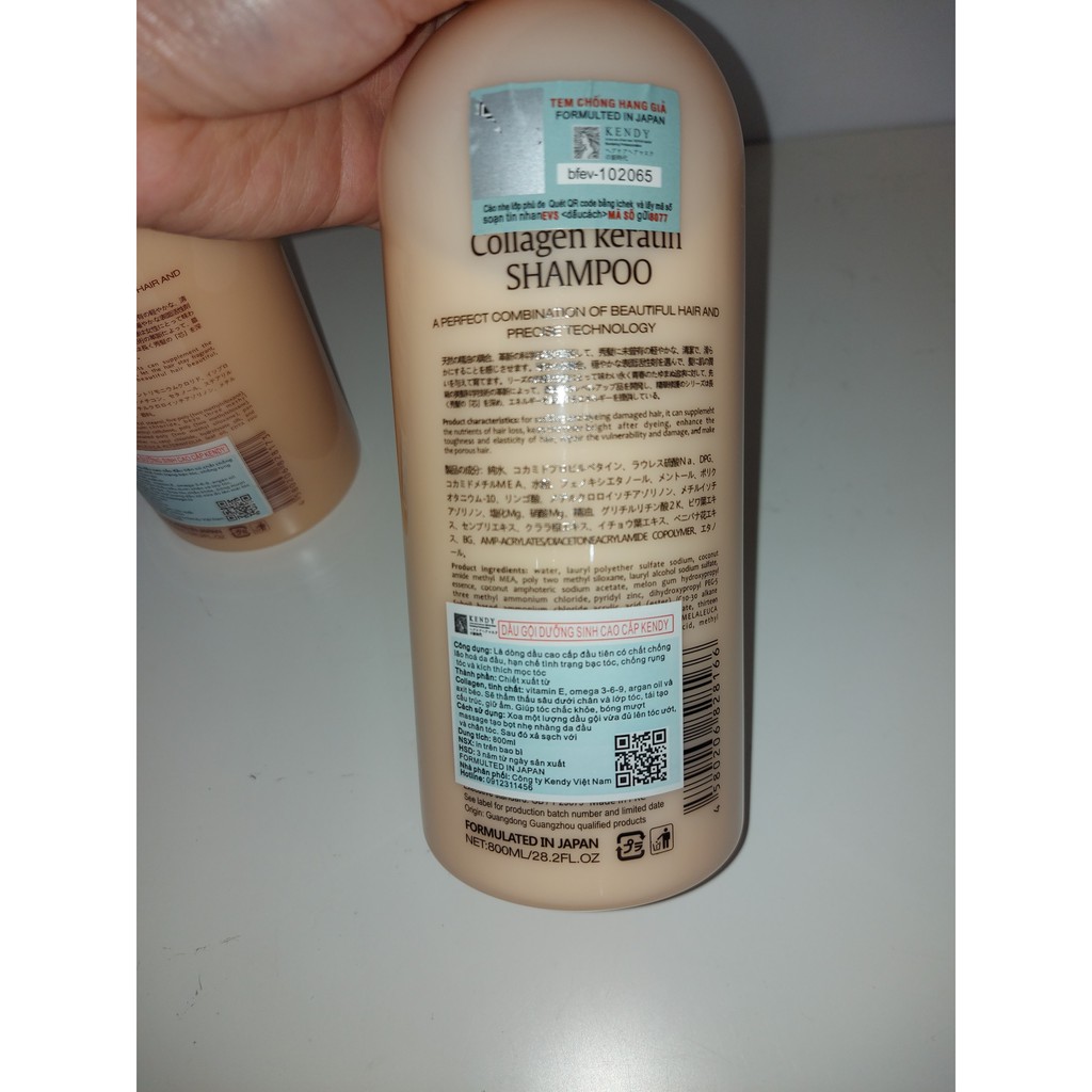 CẶP DẦU GỘI - XẢ DƯỠNG SINH CAO CẤP KENDY 800ml - dầu gội Kendy