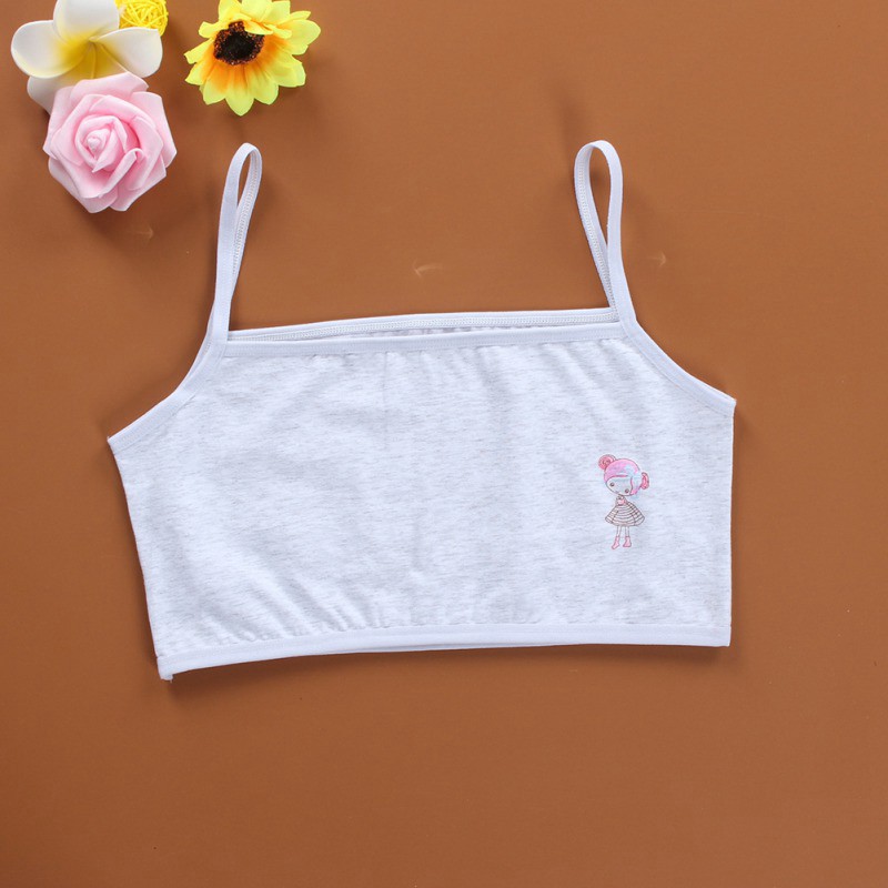 Áo Ngực Không Đường May Vải Cotton Mềm Cho Bé Gái