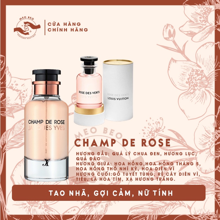 🐈𝒎𝒆𝒐𝒃𝒆𝒐𝒕𝒉𝒐𝒎𝒕𝒉𝒐🐈 nước hoa nữ dịu dàng ᴄʜᴀᴍᴘ ᴅᴇ ʀᴏsᴇ ᴅᴜʙᴀɪ ʙảɴ ᴅᴜᴘᴇ ʟ.ᴠ ʀᴏsᴇ ᴅᴇs ᴠᴇɴᴛs mẫu mini 5/10ml