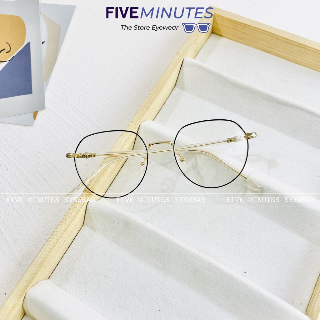 Gọng kính nam nữ, kim loại mảnh nhẹ dáng Oval 5285 Siêu hot - Kính Mắt Five Minutes