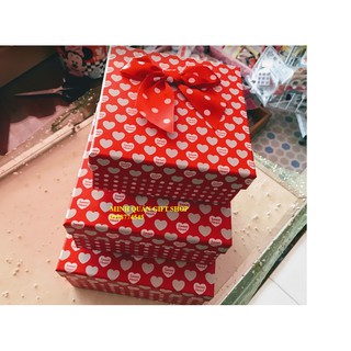 Hộp quà vuông combo 03 size : 125.000đ - tặng 1 túi hạt xốp