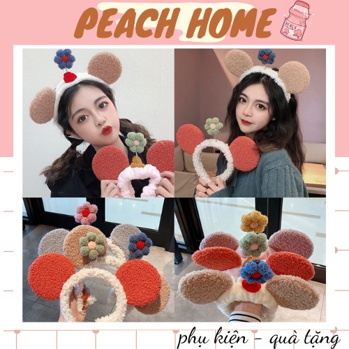 Bờm Cài Tóc Tai Gấu Kèm Bông Hoa Lò Xo Lắc Lư Cute Ngộ Nghĩnh Băng Đô Rửa Mặt Tai Mèo Thỏ Hoa Xinh Xắn Cho Nữ Hot Trend
