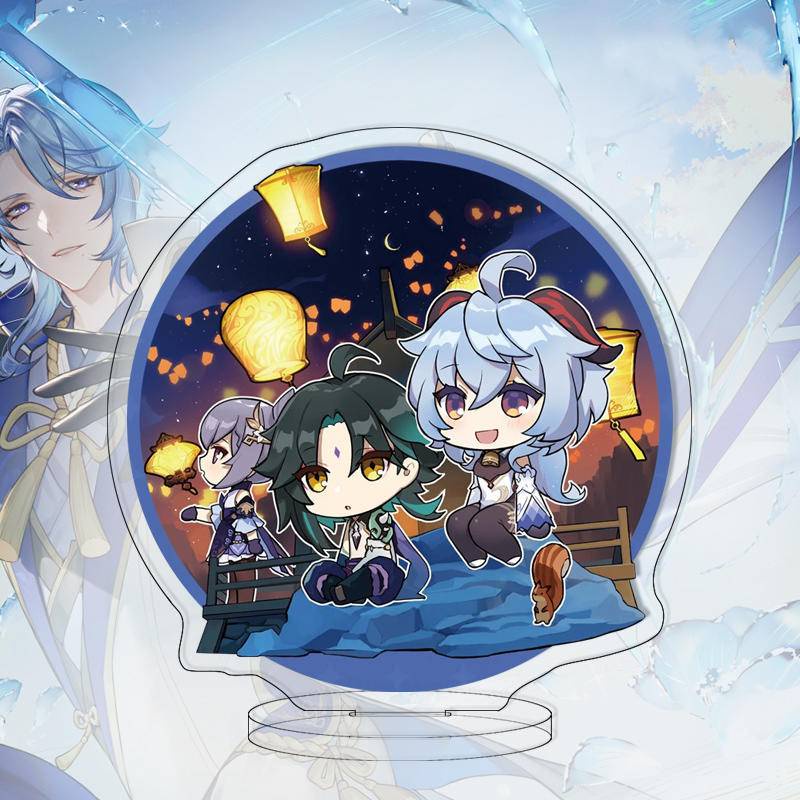 Genshin impact Tượng acrylic Nhỏ Đứng Zhongli Xiao Gan Yu Wendy Trang Trí EERT2