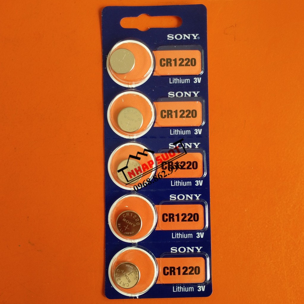 (Chính Hãng) Pin Khuy Áo SONY CR1220 (Vỉ 5 Viên)