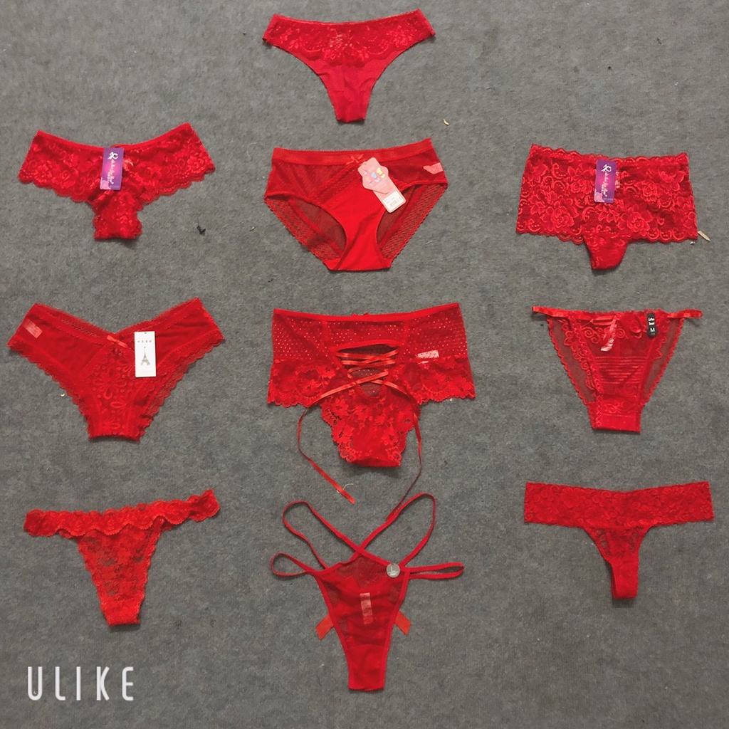 SET quần lót nữ màu đỏ kiểu dáng sexy hàng thiết kế freesize CB010