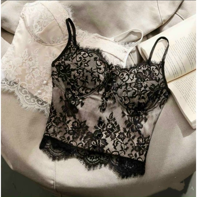 (HÀNG CAO CẤP) Áo bra Corset Dáng Dài Ren, #Áo 2 dây ren khuy, thun bo lưng quyến rũ 9133