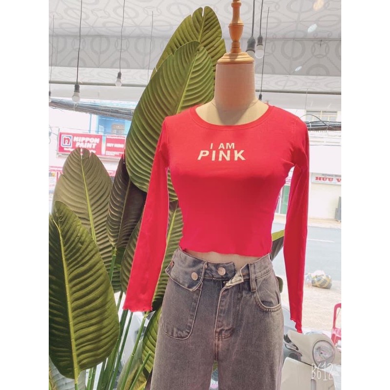Áo thu đông dài tay, áo kiểu, áo i am pink