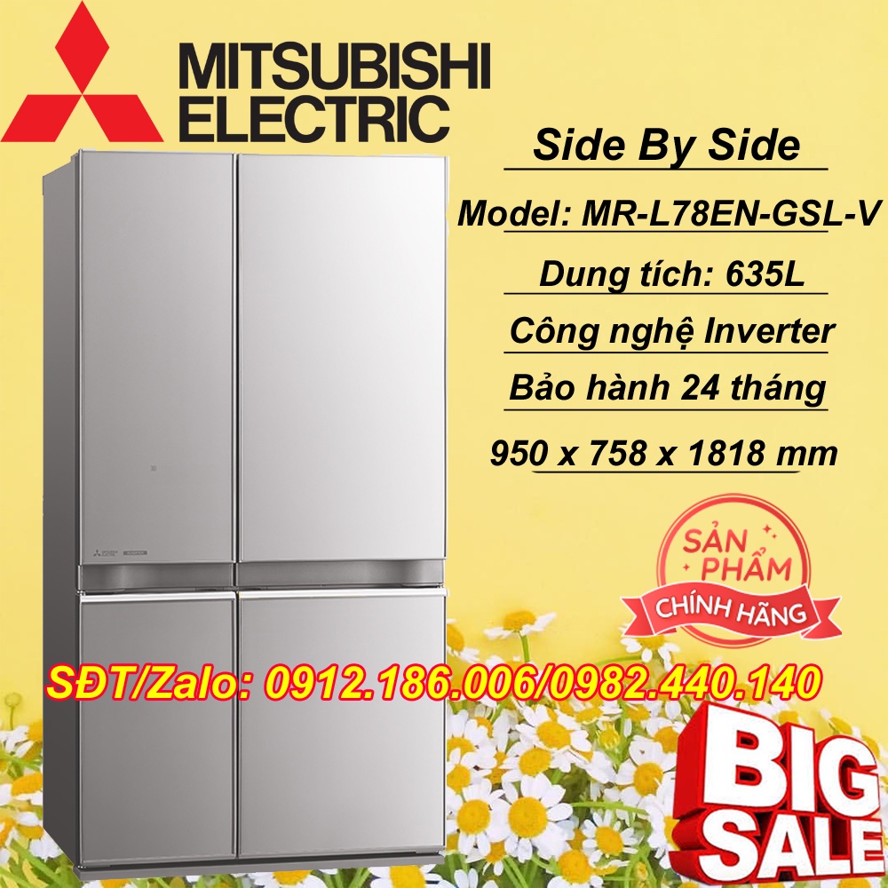 Tủ lạnh Mitsubishi Electric Inverter 635 lít MR-L78EN-GSL-V