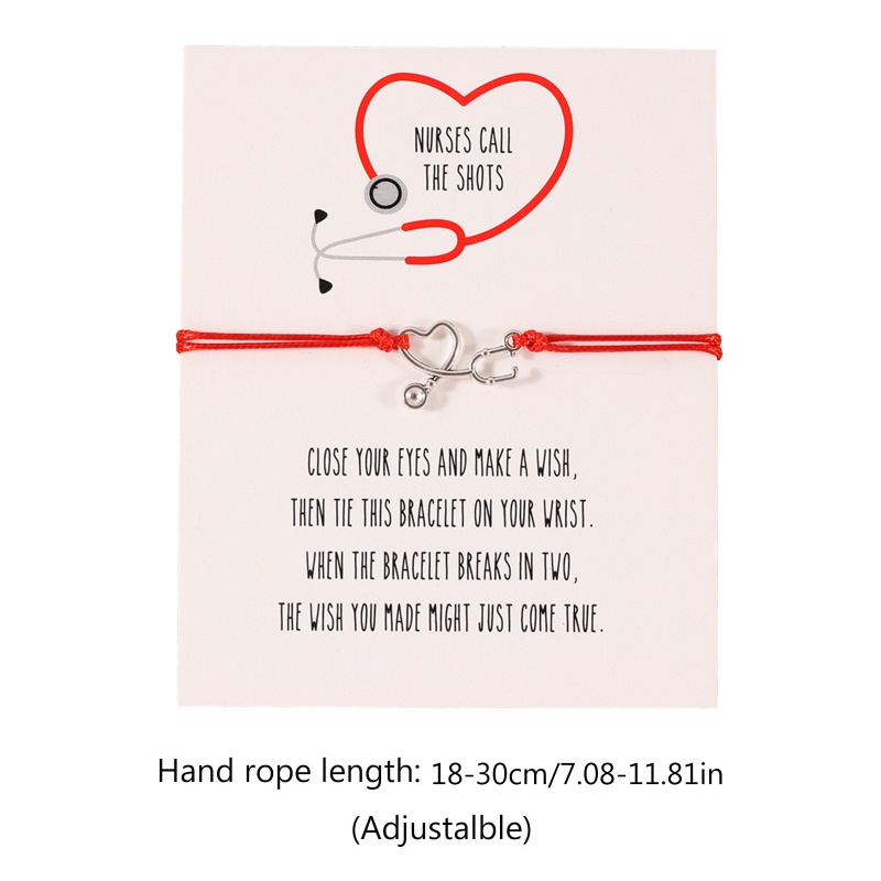 Flgo Vòng Tay Dây Bện Mặt Ống Nghe Nhịp Tim Khắc Chữ Best Friend Thời Trang Cho Nam Và Nữ