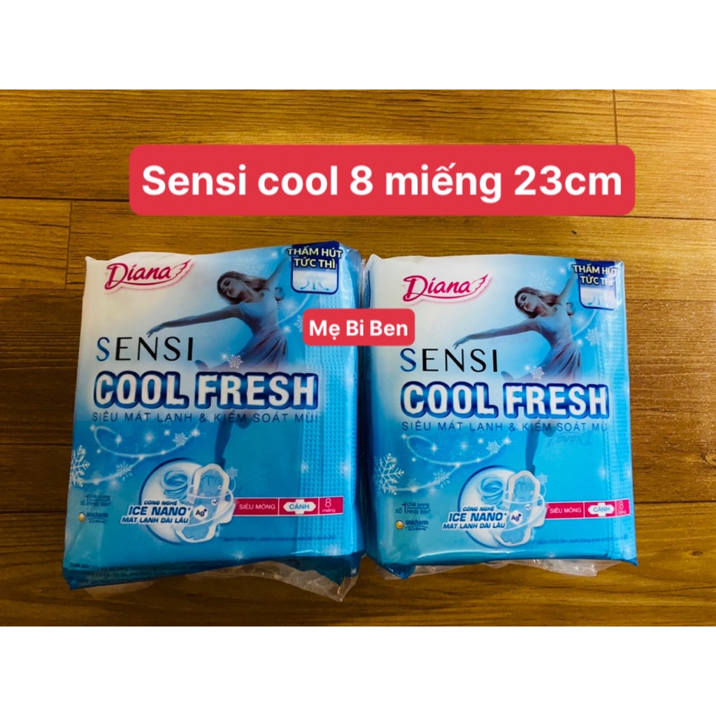 [Chính Hãng] Lốc 6 gói Băng Vệ Sinh Diana Sensi Cool Fresh siêu mỏng cánh 23cm (8 miếng)