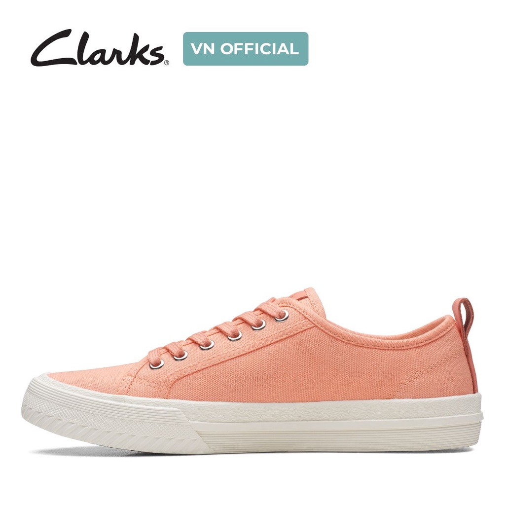 Giày Sneaker Vải Canvas Nữ Clarks Roxby Lace màu Coral Canvas