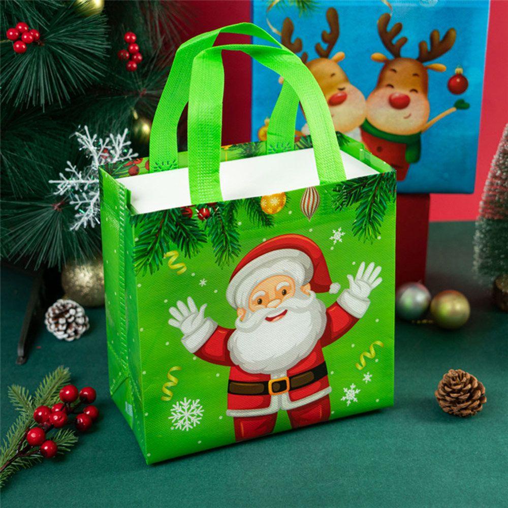 Set 4 Túi Đựng Quà Giáng Sinh Chất Liệu Vải Không Dệt Chống Thấm Nước