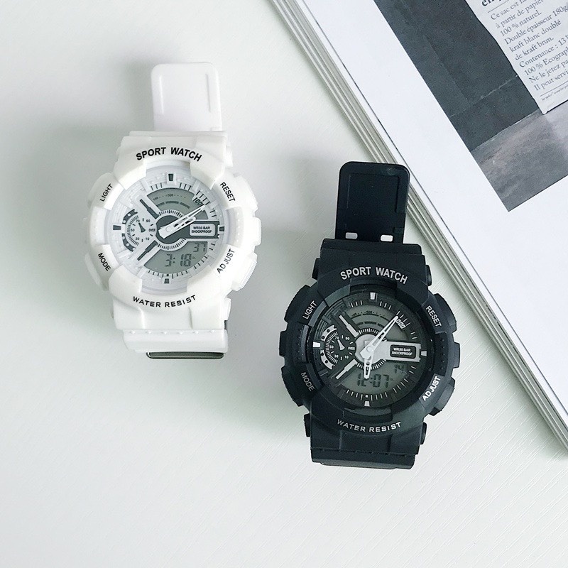 Đồng hồ thể thao nam nữ kim và điện tử Sport watch dây cao su | BigBuy360 - bigbuy360.vn