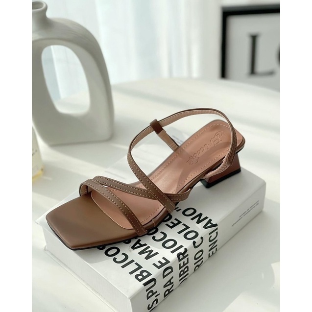 SANDAL CAO GÓT NỮ GÓT VUÔNG 3 PHÂN QUAI CHÉO MỚI L198
