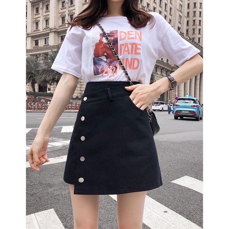 chân váy lệch tà (y hình)