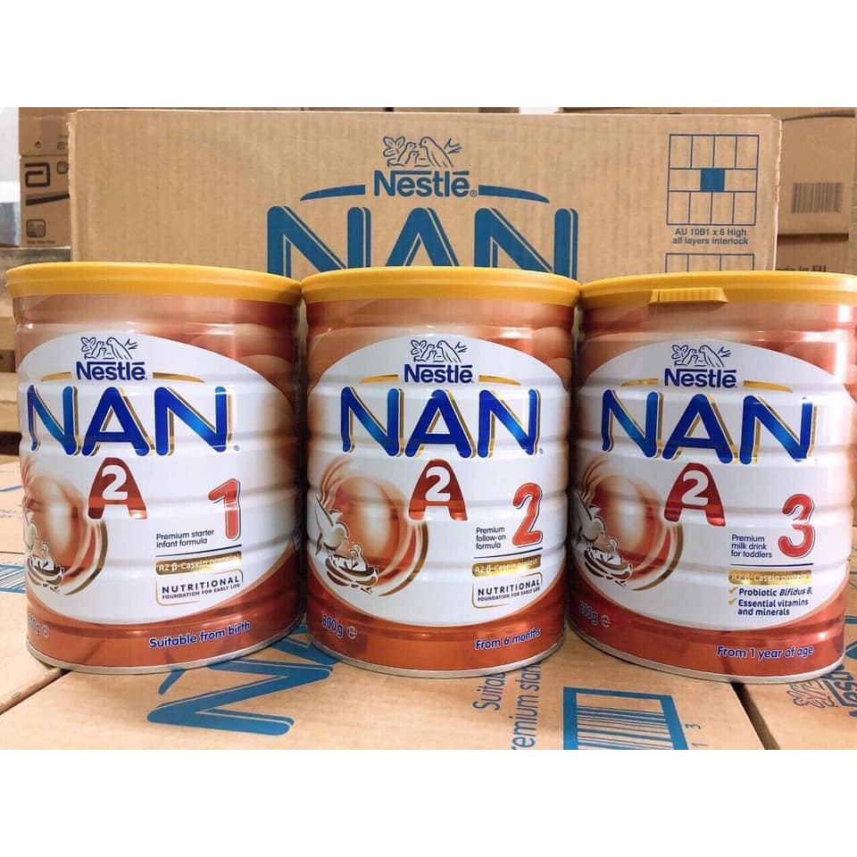 SỮA NAN A2 NỘI ĐỊA ÚC SỐ 1,2,3 - 800g