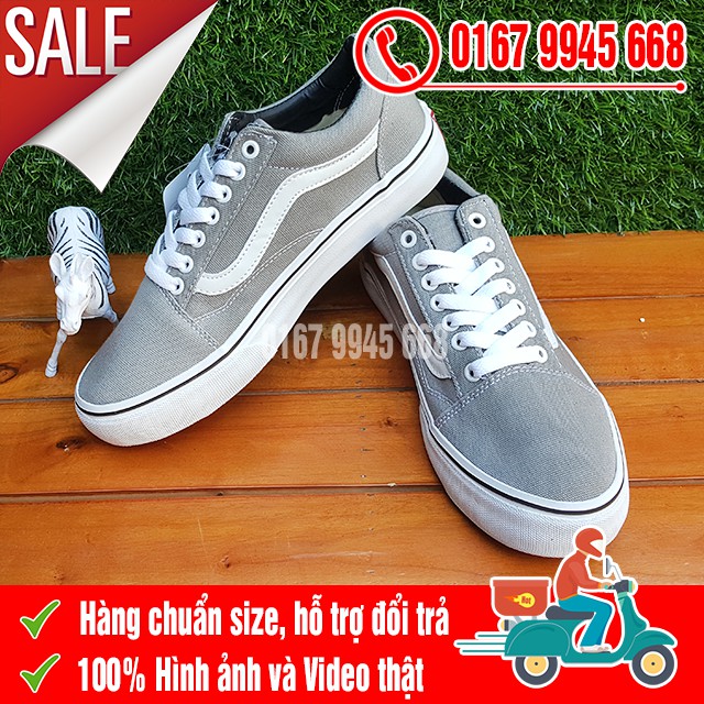 [SALE SỐC] Giày Thể Thao Old Skool Màu Xám Ghi Nam Nữ | BigBuy360 - bigbuy360.vn