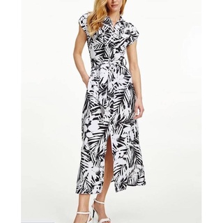 Đầm Tommy Hilfiger dáng maxi cổ sơ mi có túi trước ngực