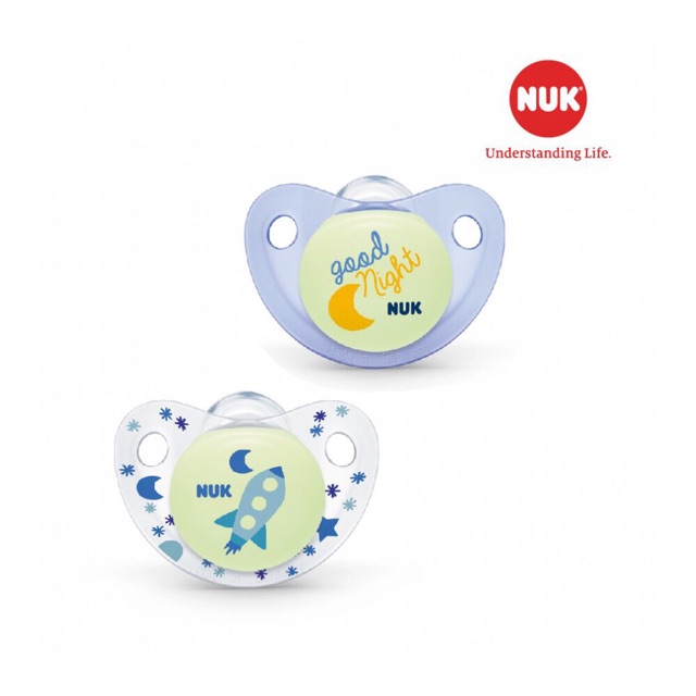 (CHÍNH HÃNG CÓ TEM PP) BỘ 2 TI GIẢ NUK SILICONE NIGHT/DAY CÓ NẮP ĐẬY