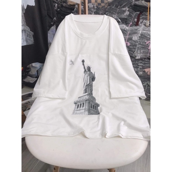 Áo thun tay lỡ tượng nữ thần tự do TC6