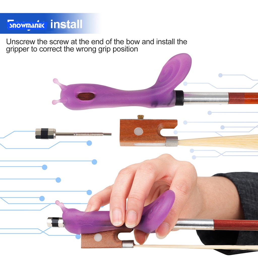 snowmanek Instrument Parts Violin Bow Grip Snail Shape Violin Bow Grip Correcting Posture for Instrument