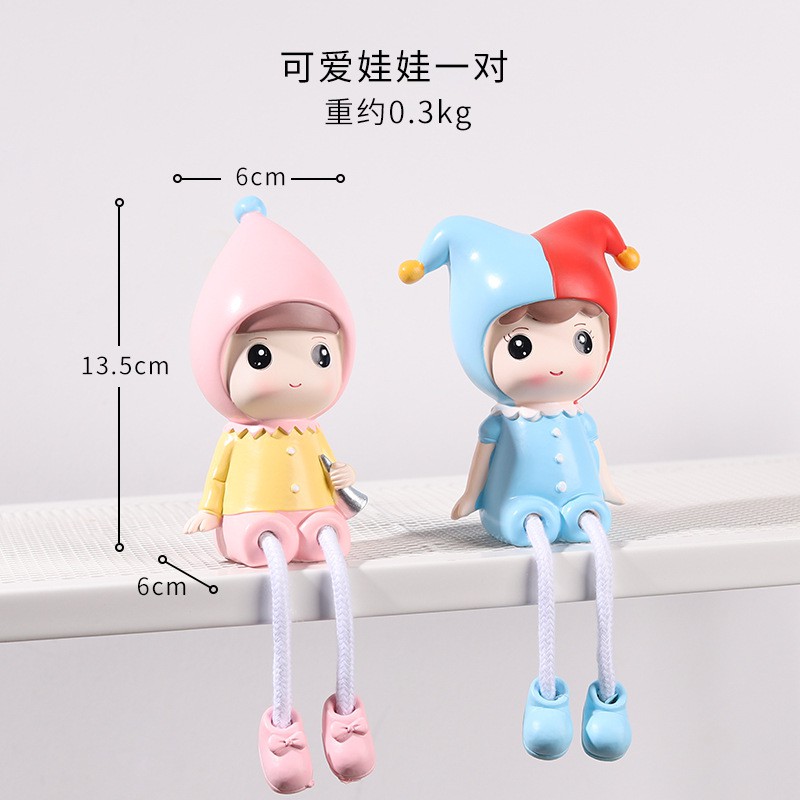 Búp bê chân dài bằng resin hình động vật hoạt hình dùng trang trí phòng khách