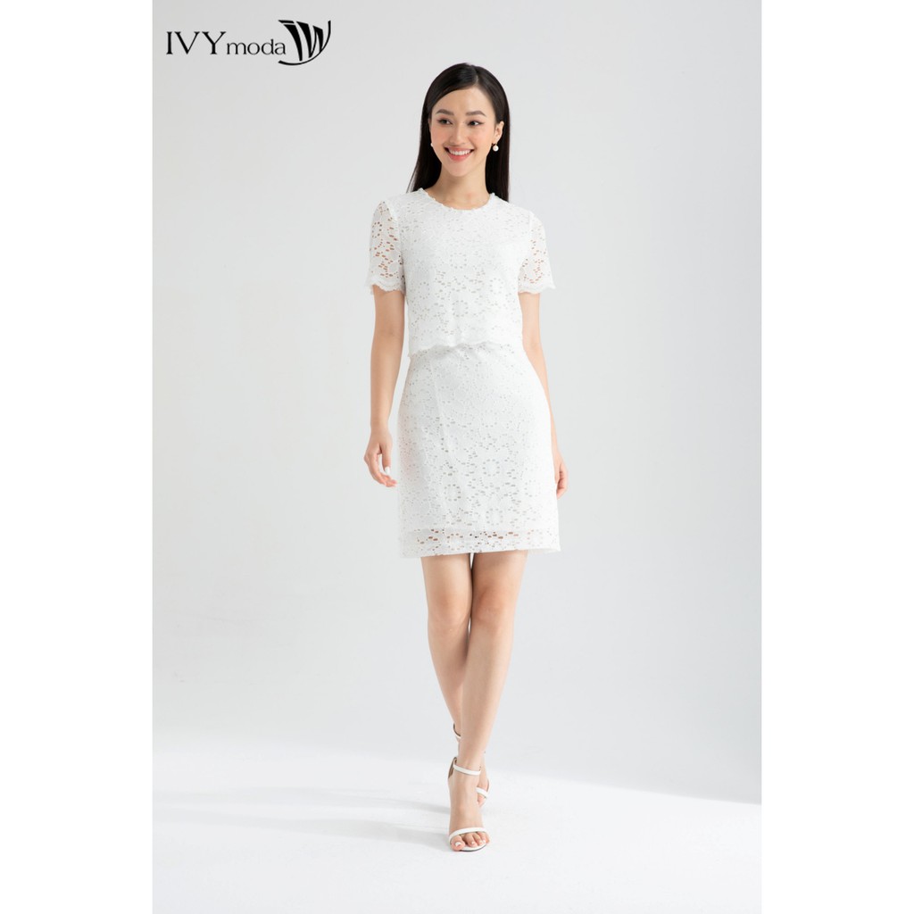 Đầm ren 2 lớp dáng suông thiết kế IVY moda MS 48M6472