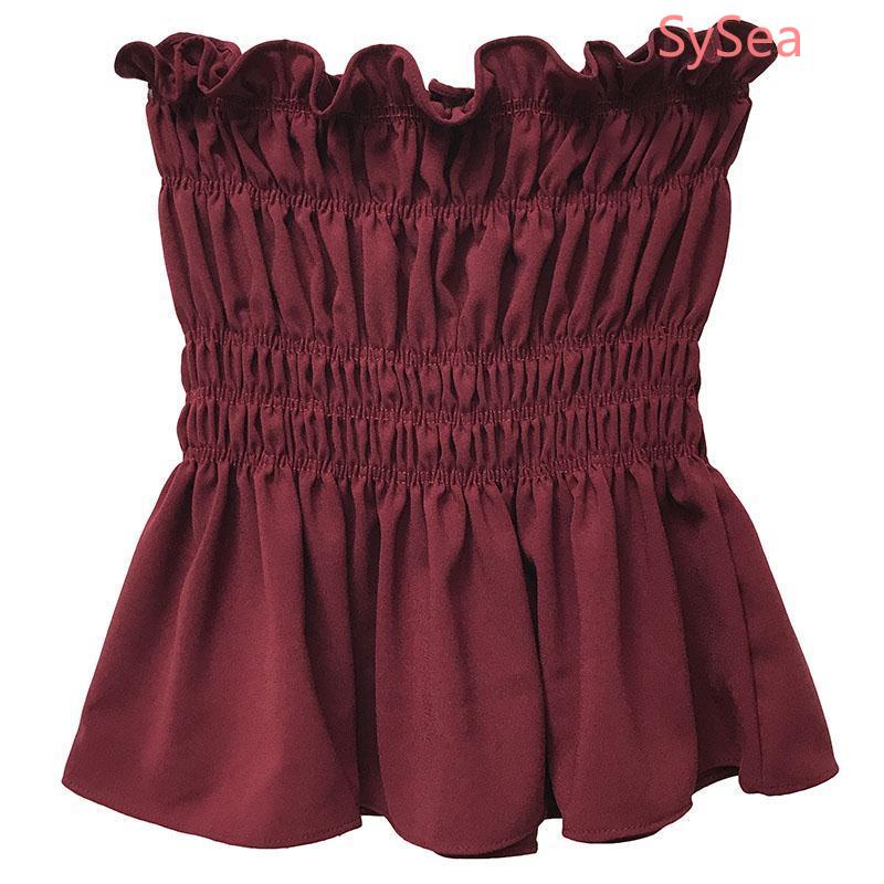 Áo ống màu trơn phong cách retro thiết kế thời trang cho nữ