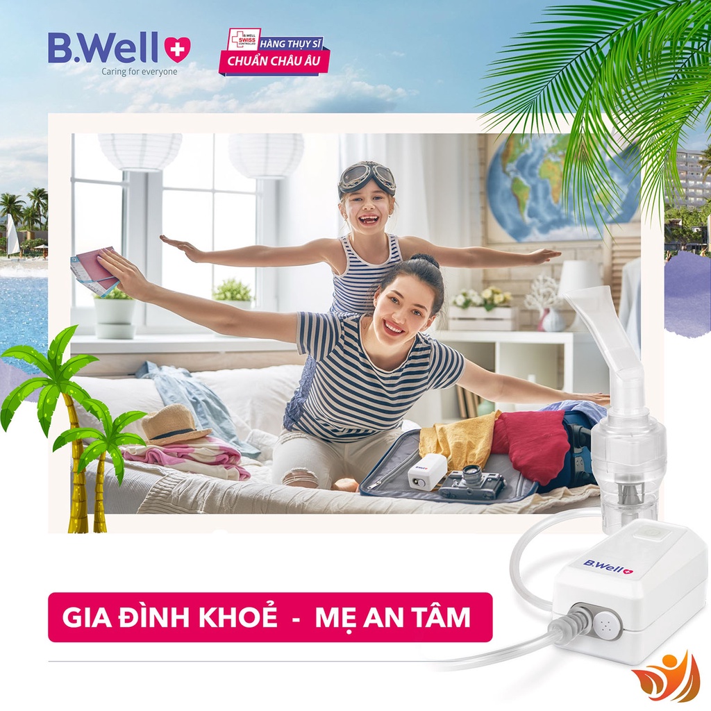 Máy khí dung xông mũi họng cầm tay cho bé và người lớn b.well med 120 - bwell y tế 360